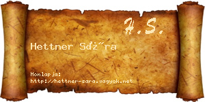 Hettner Sára névjegykártya